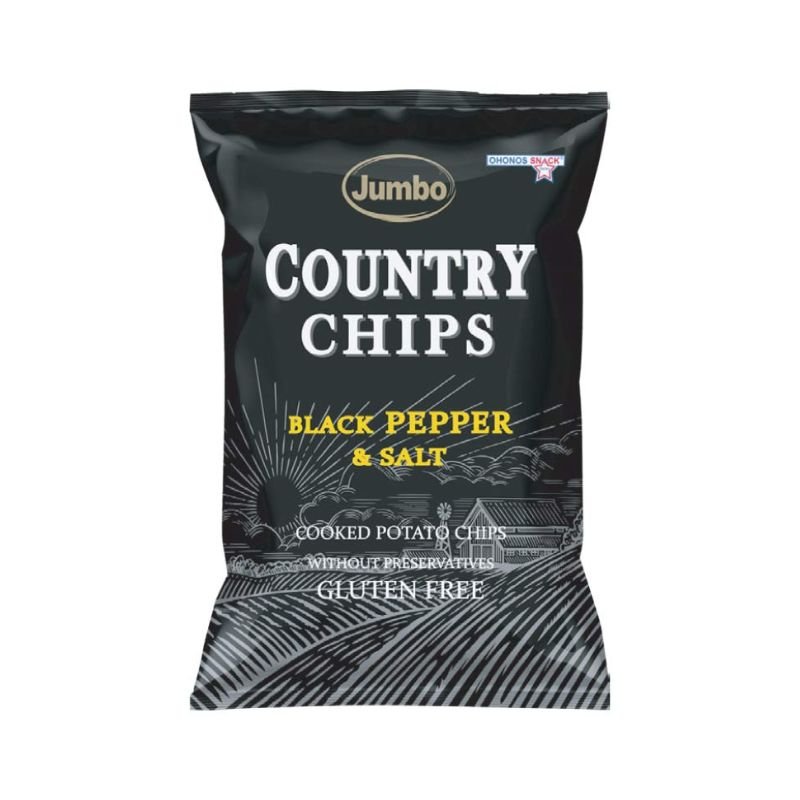 Black Pepper & Salt Country Chips – Healthy, Gluten-Free Potato Snack (150g)